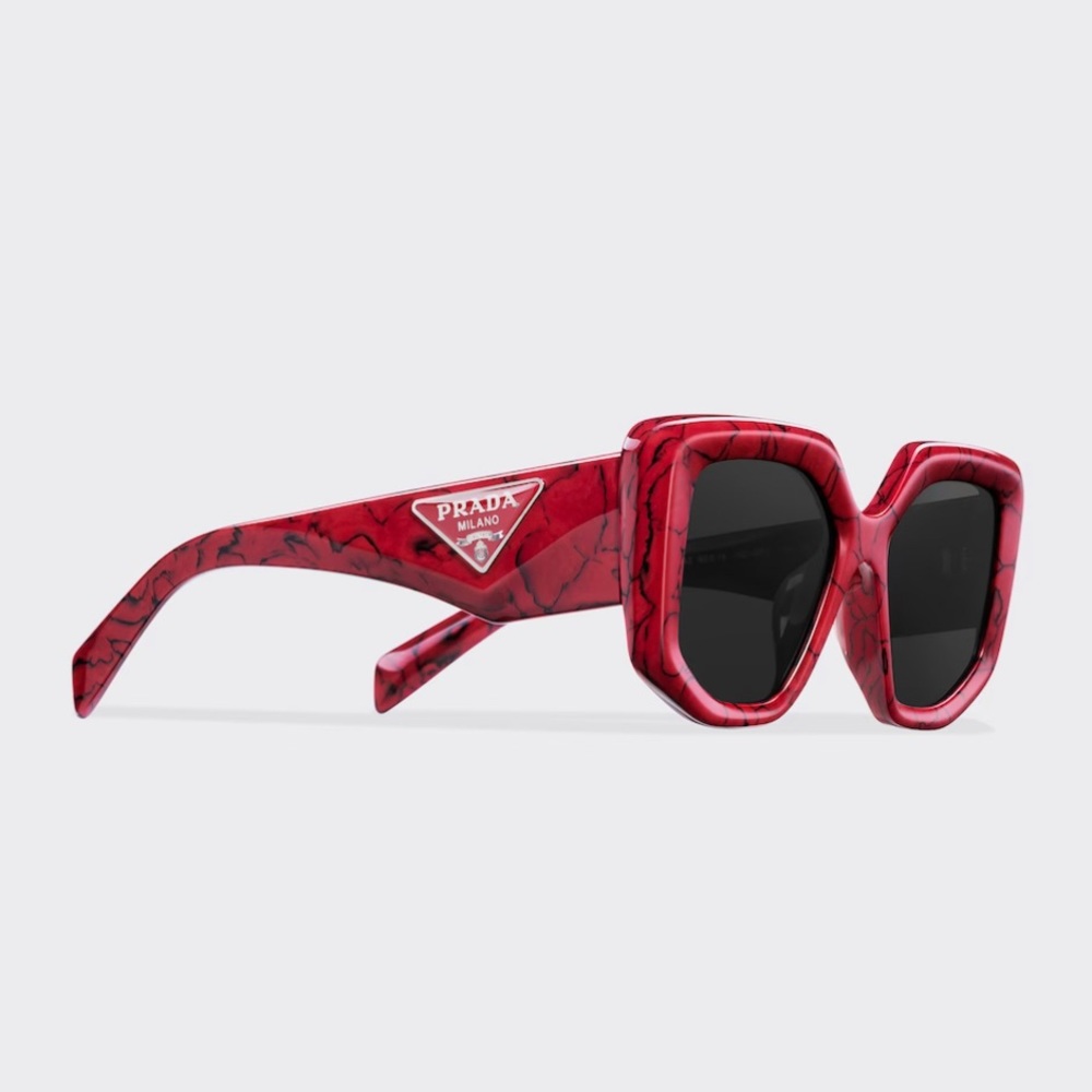 Prada Red Marble Cat Eye Symbole Sunglasses PR 14ZS - Picture 13 of 16